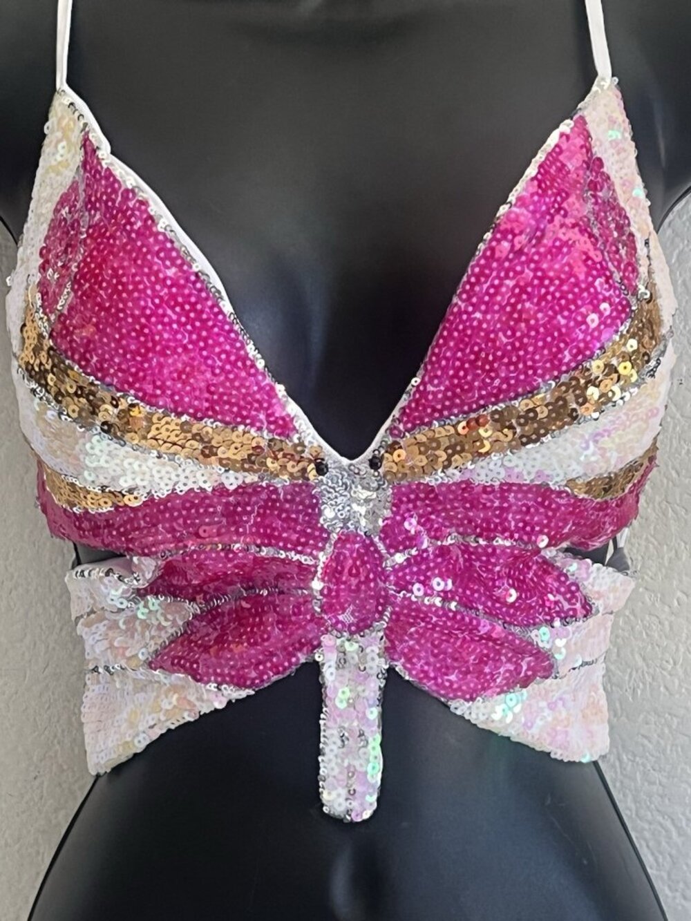 vtg y2k 90's Rue21 sequin butterfly top mermaid fairycore one sz